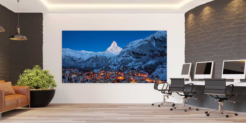 Kış Manzarası Zermatt Büyük Ebat Duvar Dekoru 14233