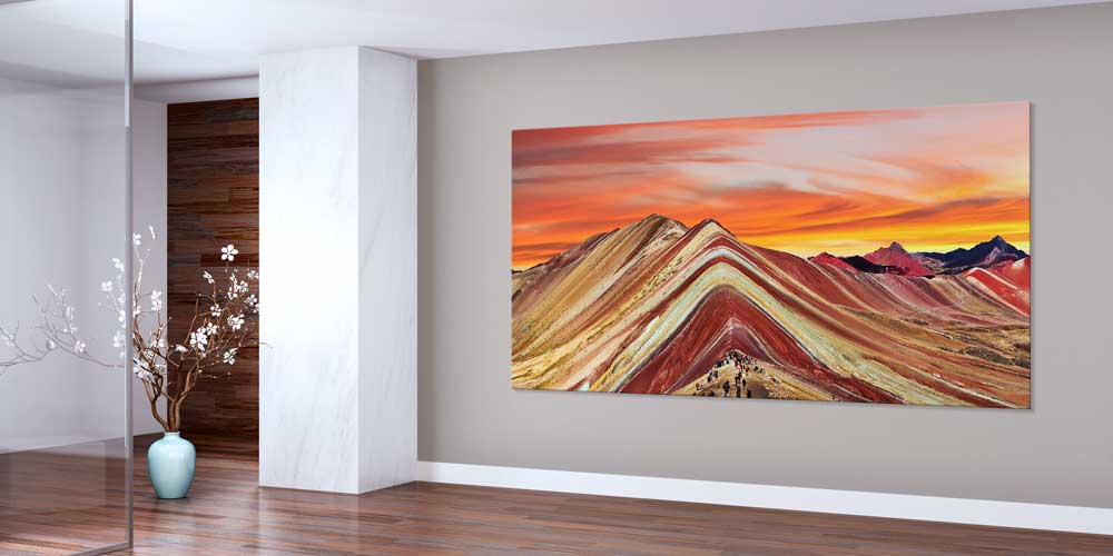 large-wall-art-14119-01 Gökkuşağı Dağları Manzarası Büyük Ebat Duvar Dekoru 14119