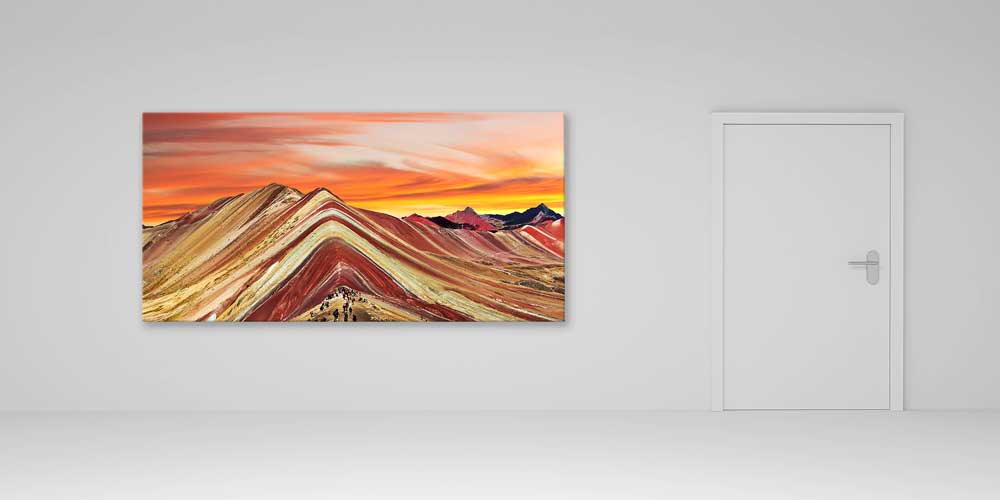 large-wall-art-14119-04 Gökkuşağı Dağları Manzarası Büyük Ebat Duvar Dekoru 14119