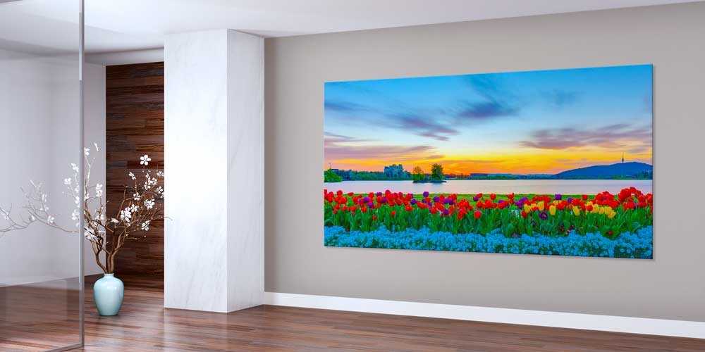 Gün Batımı ve Çiçek Tarlası Fotoğraf Sanatı Büyük Ebat Duvar Dekoru 14106
