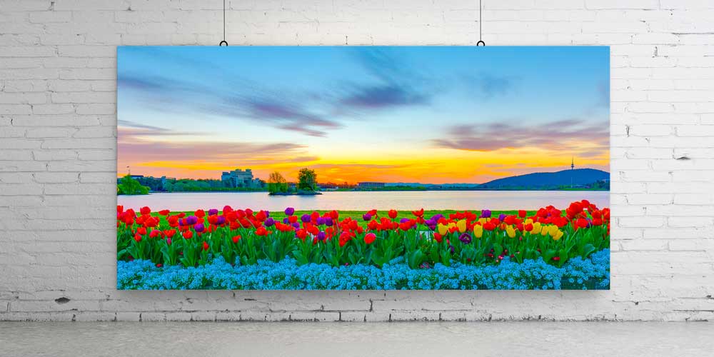 Gün Batımı ve Çiçek Tarlası Fotoğraf Sanatı Büyük Ebat Duvar Dekoru 14106