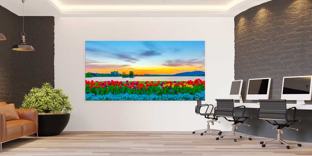 Gün Batımı ve Çiçek Tarlası Fotoğraf Sanatı Büyük Ebat Duvar Dekoru 14106