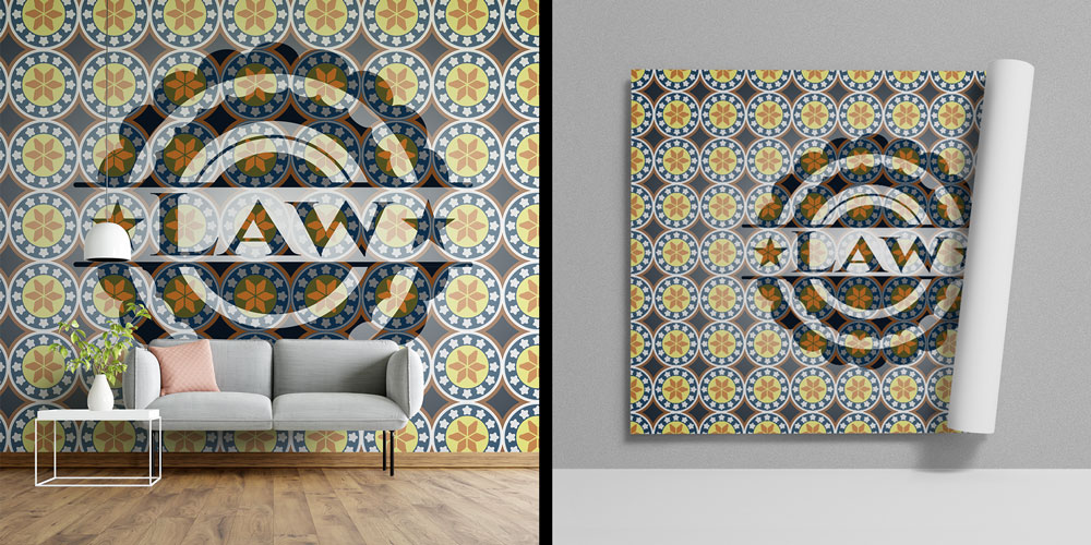 Desenli Hukuk Duvar Kağıdı – LAW Yazılı Modern Ofis Tasarımı 5293
