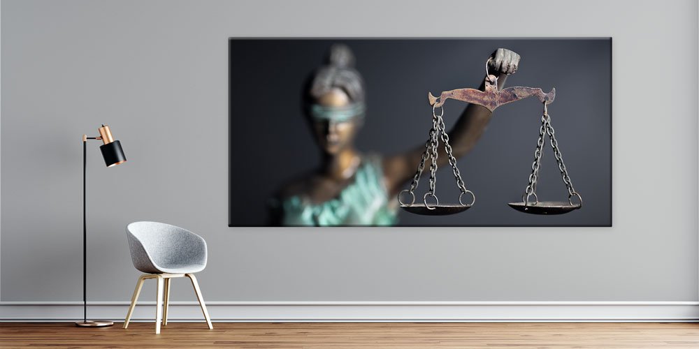 Adalet Terazisi Temalı Büyük Ebat Duvar Dekoru 7872