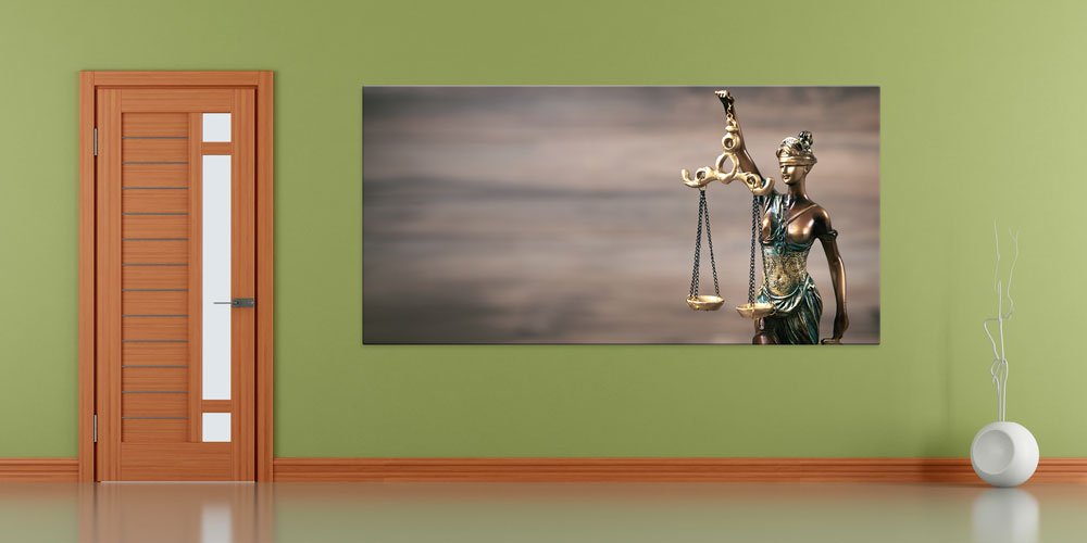 Lady Justice ve Adalet Terazisi Temalı Büyük Ebat Duvar Dekoru 7879