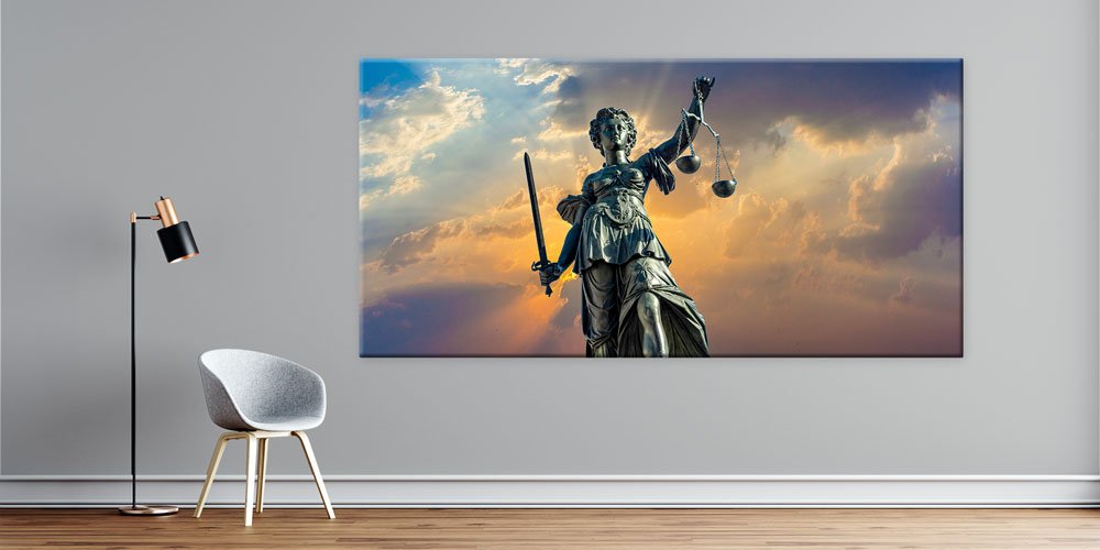 Lady Justice Temalı Büyük Ebat Duvar Dekoru 7871