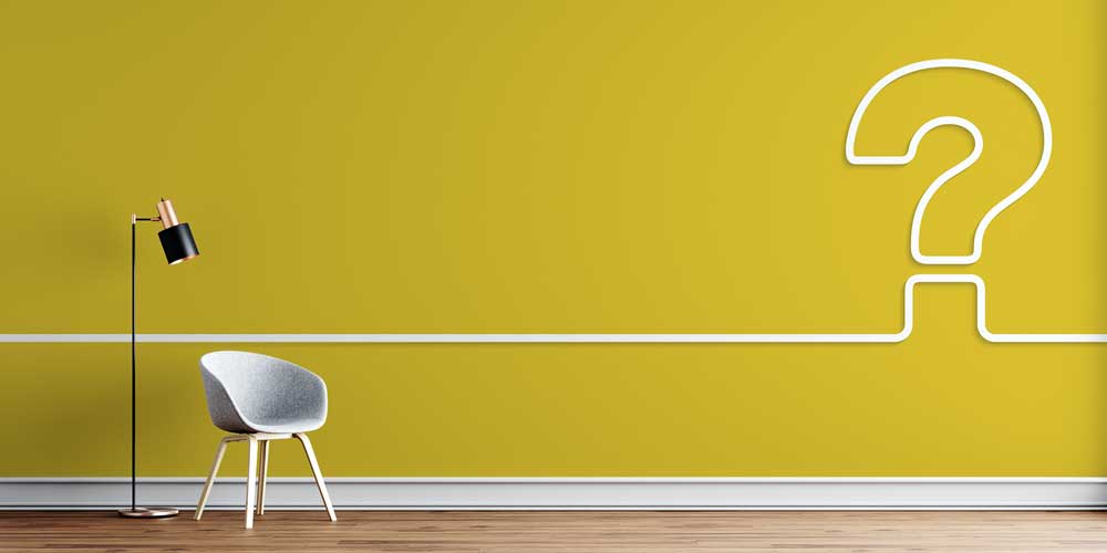 Soyut Soru İşareti Duvar Kağıdı - Modern Sarı Duvar Dekoru 1009