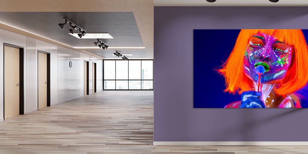 make-up-saloon-wall-art-7921-02 Neon Makyajlı Kadın Portresi Duvar Dekoru 7921