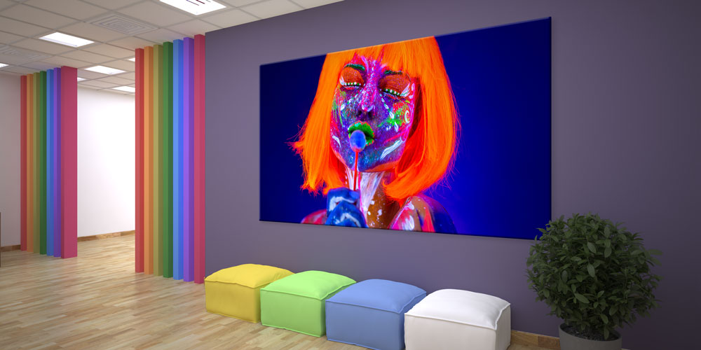 Neon Makyajlı Kadın Portresi Duvar Dekoru 7921