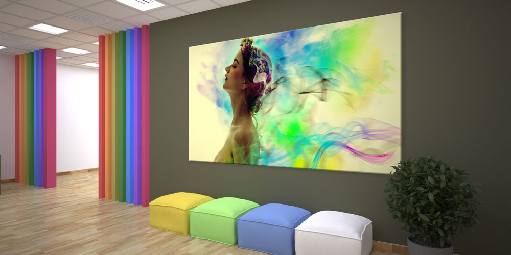 Renk Dumanlı Kadın Portresi Duvar Dekoru 7923