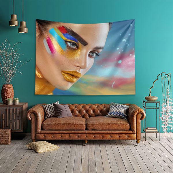 make-up-shop-decoration-5722-01 Renkli Makyaj Sanatı Kadın Portreli Duvar Örtüsü 5722