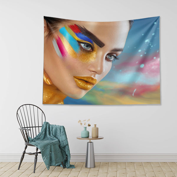 make-up-shop-decoration-5722-02 Renkli Makyaj Sanatı Kadın Portreli Duvar Örtüsü 5722