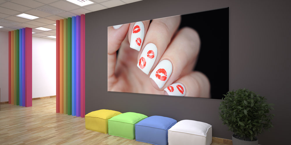 Kırmızı Dudak Desenli Manikür Duvar Dekoru 7928