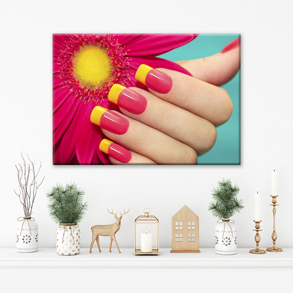 manikur-dekorasyon-5648-02 Pembe ve Sarı Manikür Duvar Tablosu – 5648