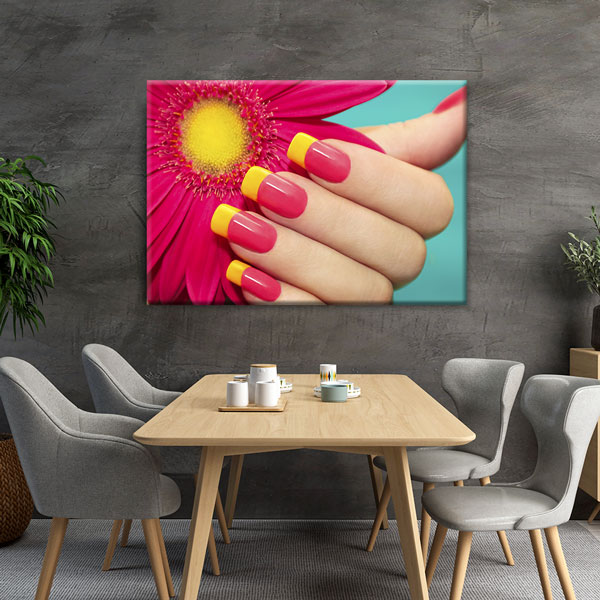 manikur-dekorasyon-5648-04 Pembe ve Sarı Manikür Duvar Tablosu – 5648