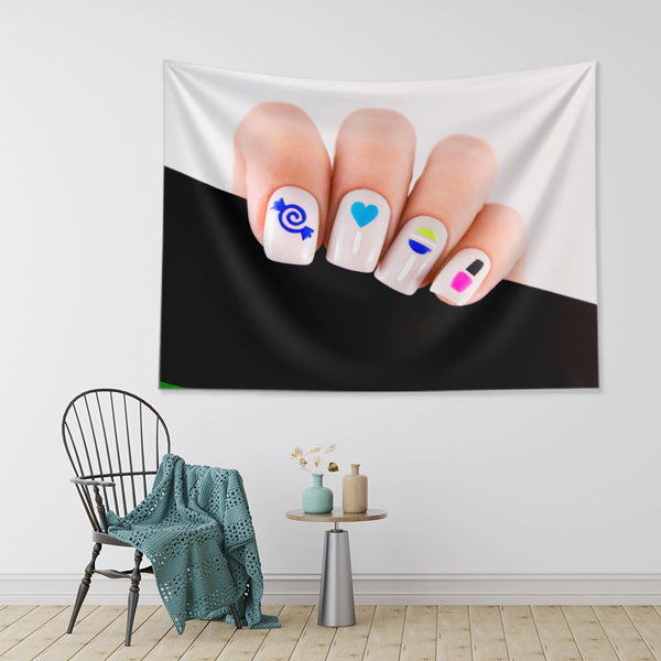 Renkli Manikür Tasarımlı Güzellik Salonu Duvar Örtüsü 5729