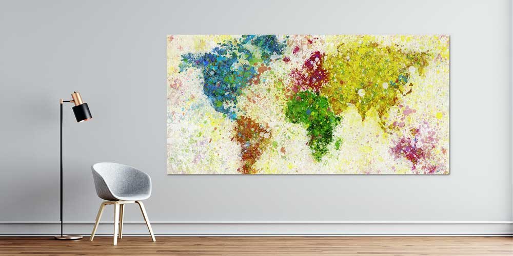 Bu büyük ebatlı duvar dekoru renklerin enerjisini dünya 7841