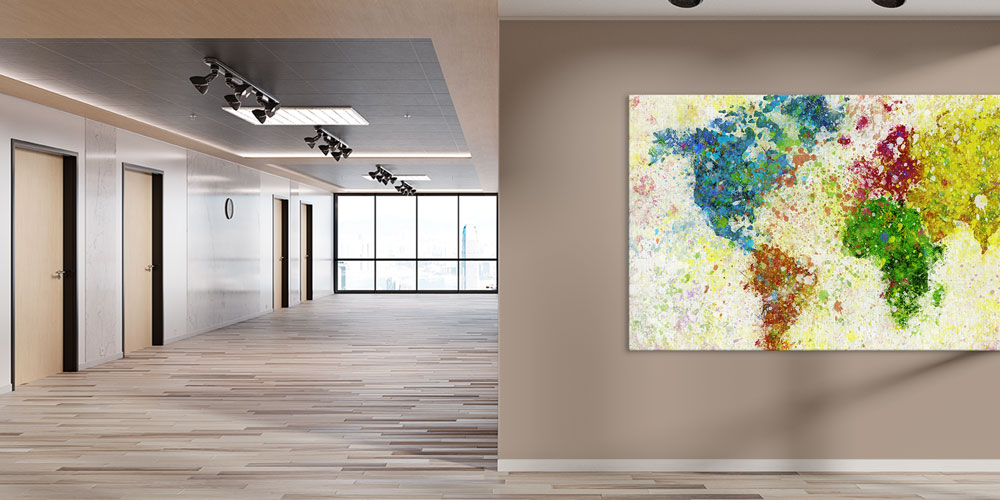 Bu büyük ebatlı duvar dekoru renklerin enerjisini dünya 7841