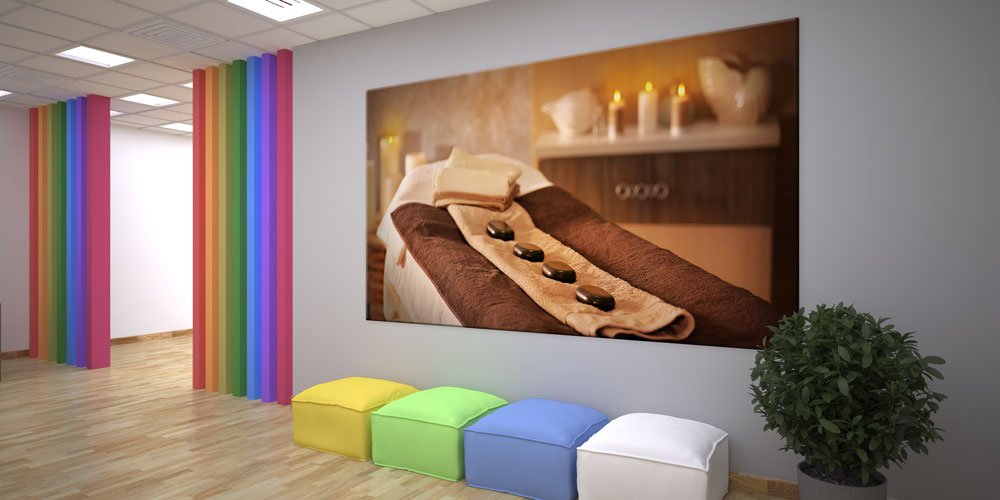 massage-saloon-wall-decor-7947-02 Spa Masaj Taşları ve Masaj Yatağı Duvar Dekoru 7947