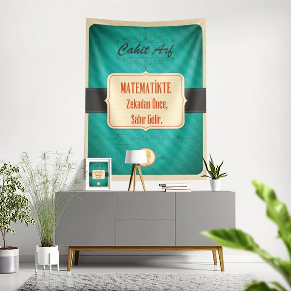 Cahit Arf Sözü Matematik Temalı Duvar Örtüsü 8411