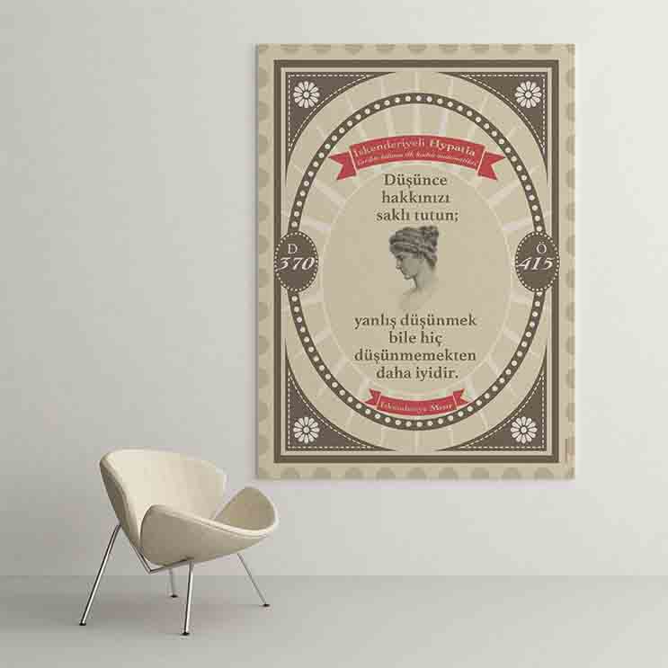 Okul Poster Tablo: İskenderiyeli Hypatia Düşünce Sözü – B-303