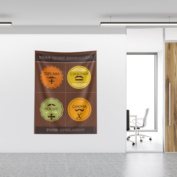 Dört İşlem Sembolleri Duvar Örtüsü 8414