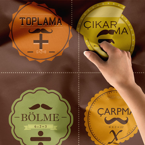 Dört İşlem Sembolleri Duvar Örtüsü 8414