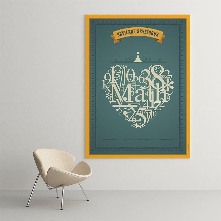 Okul Poster Tablo: Sayıları Seviyoruz Matematik Temalı – B-309