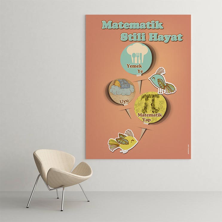 Okul Poster Tablo: Matematik Stili Hayat Motivasyon Posteri – B-306