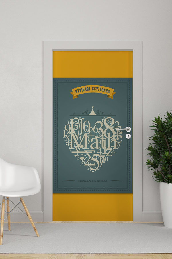 Sayıları Seviyoruz Temalı Matematik Sınıfı Kapı Tasarımı 8571