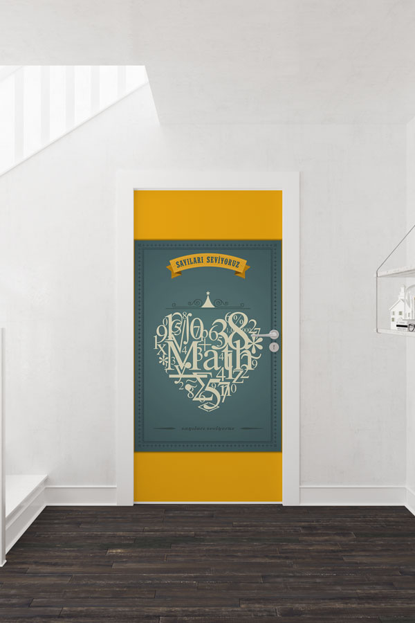 Sayıları Seviyoruz Temalı Matematik Sınıfı Kapı Tasarımı 8571