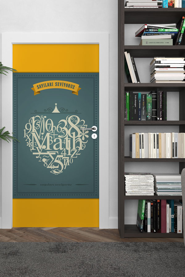 Sayıları Seviyoruz Temalı Matematik Sınıfı Kapı Tasarımı 8571