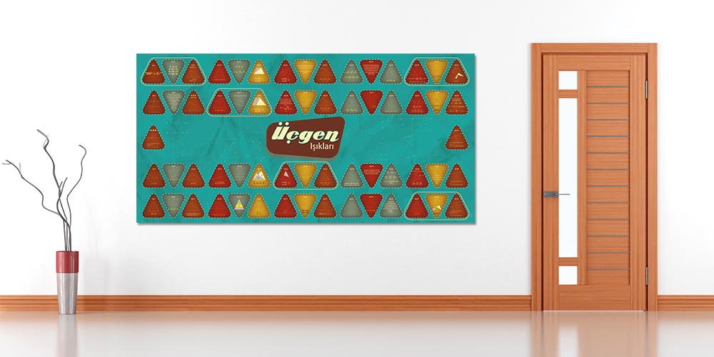 Okul Posteri: Üçgen Işıkları Geometrik Tasarım A-317