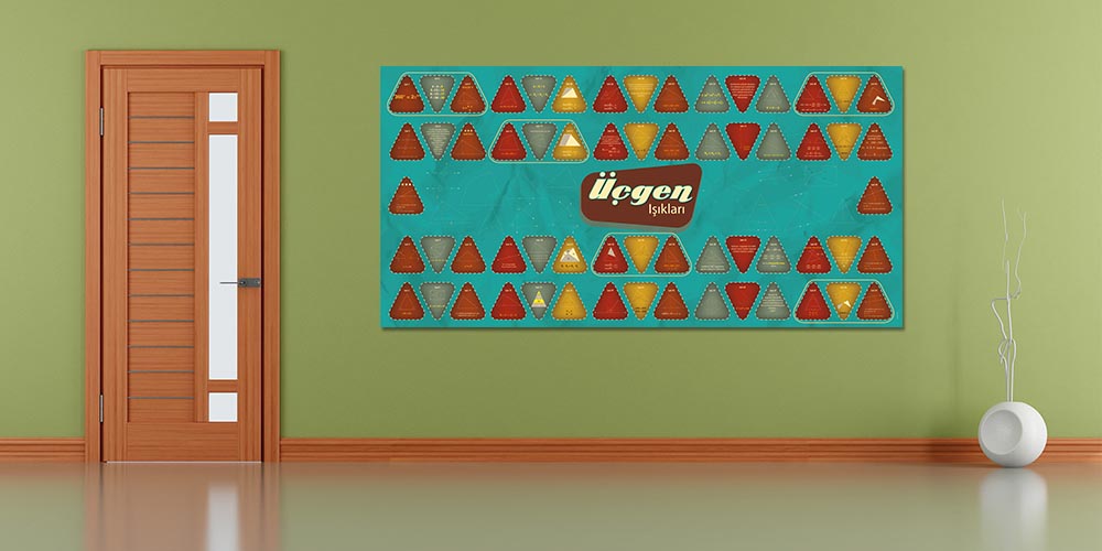 Okul Posteri: Üçgen Işıkları Geometrik Tasarım A-317