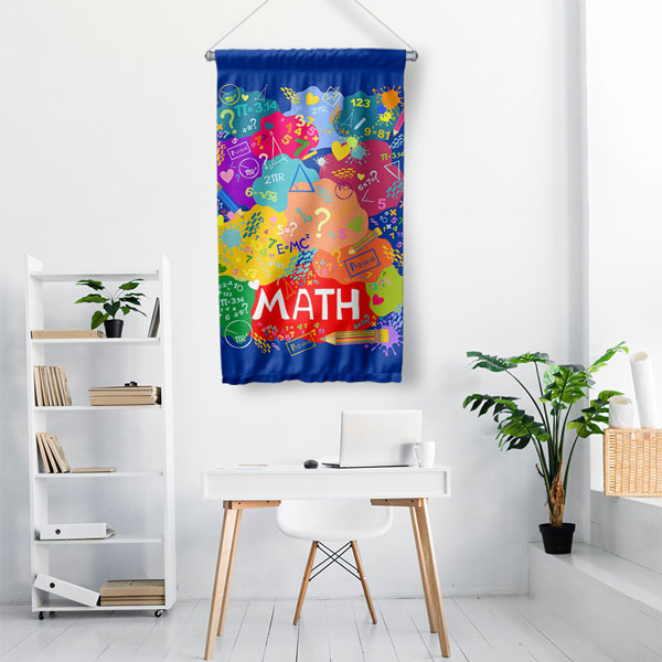 Renkli Matematik Sembolleri Duvar Flaması 10273
