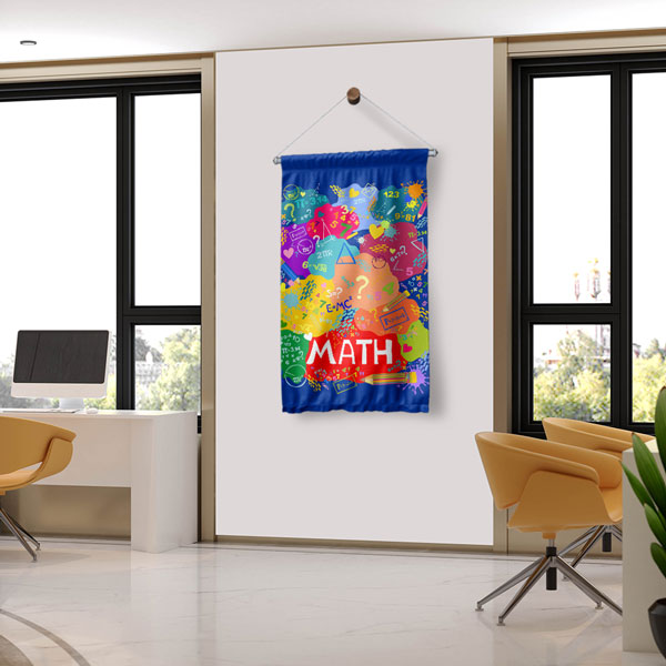 Renkli Matematik Sembolleri Duvar Flaması 10273