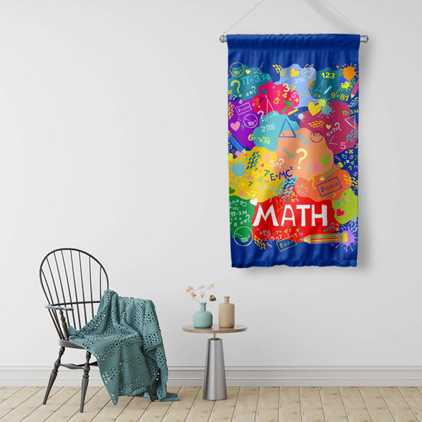 Renkli Matematik Sembolleri Duvar Flaması 10273