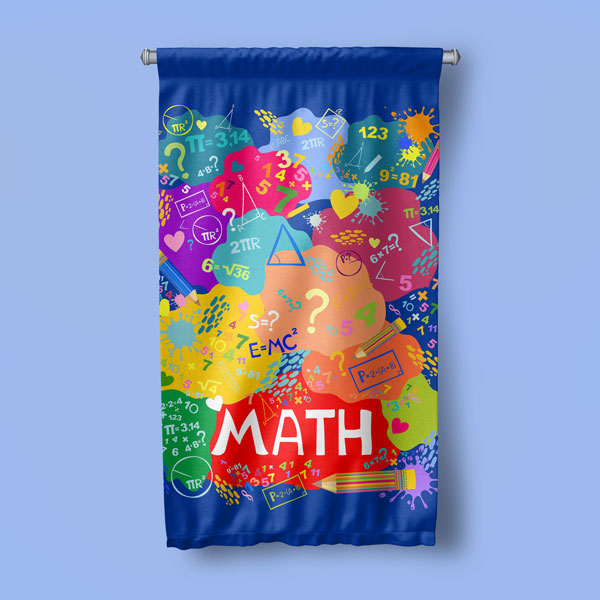 Renkli Matematik Sembolleri Duvar Flaması 10273