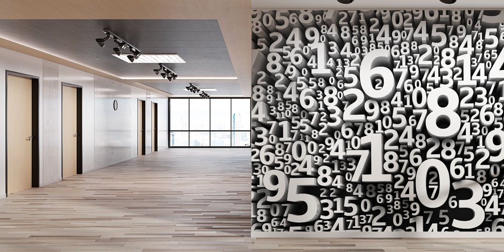 3D Sayılar ve Rakamlar Desenli Duvar Kağıdı 10315