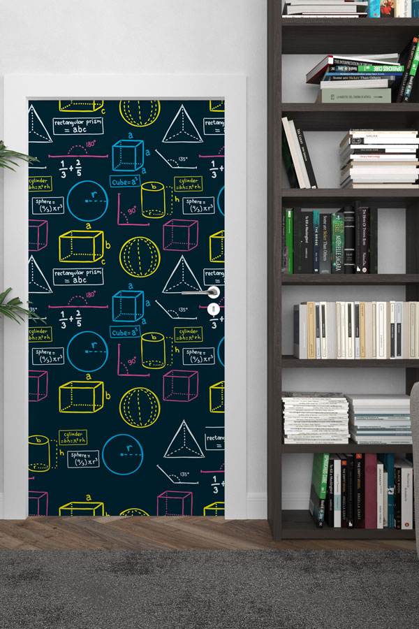 Formüller Temalı Matematik Sınıf Kapı Giydirme 8576