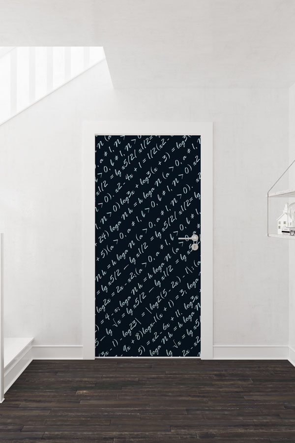 Matematik Formülleri Desenli Kapı Giydirme 8585