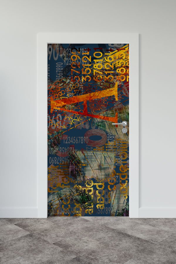 Soyut Sayılar ve Matematiksel İfadeler Temalı Sanatsal Kapı Giydirme 8617