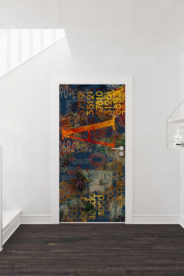 math-class-door-art-8617-01 Soyut Sayılar ve Matematiksel İfadeler Temalı Sanatsal Kapı Giydirme 8617