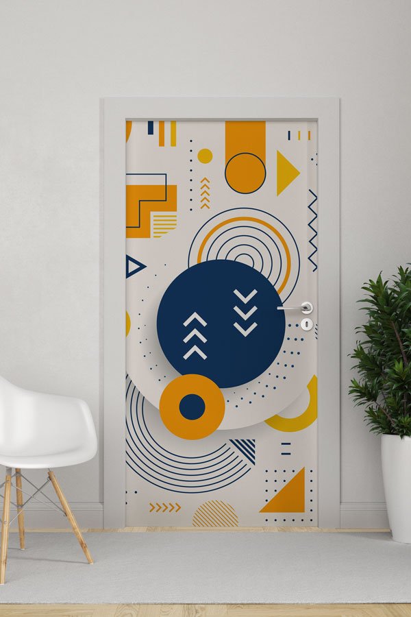 Matematik ve Geometri Temalı Soyut Kapı Giydirme 8581