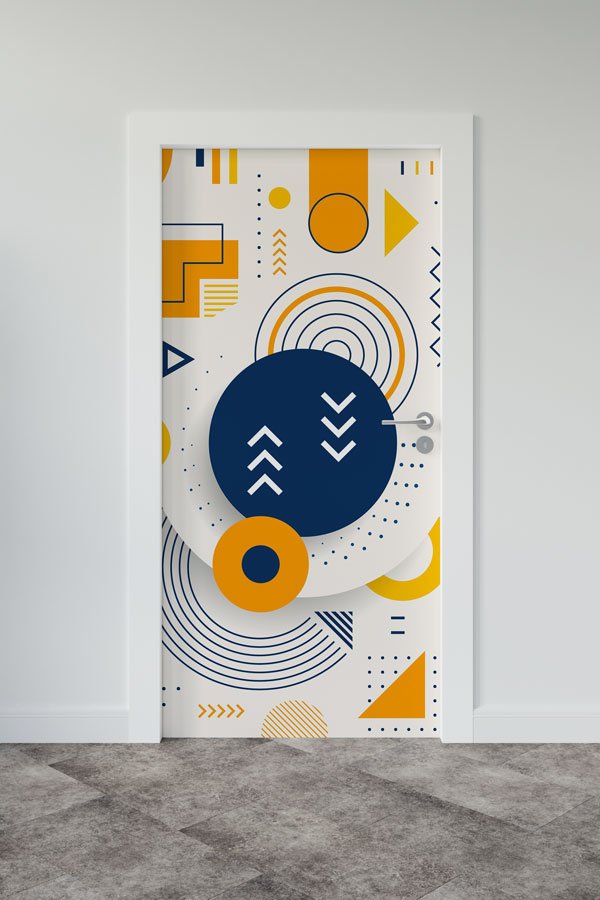 Matematik ve Geometri Temalı Soyut Kapı Giydirme 8581