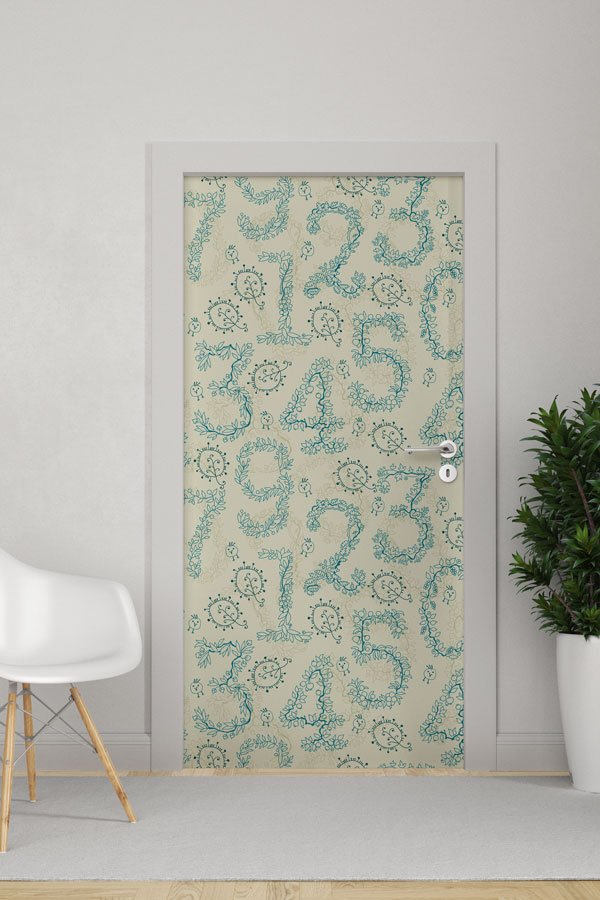 Yapraklı Rakamlar Kapı Giydirme 8596