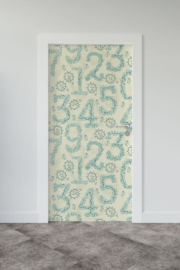 Yapraklı Rakamlar Kapı Giydirme 8596