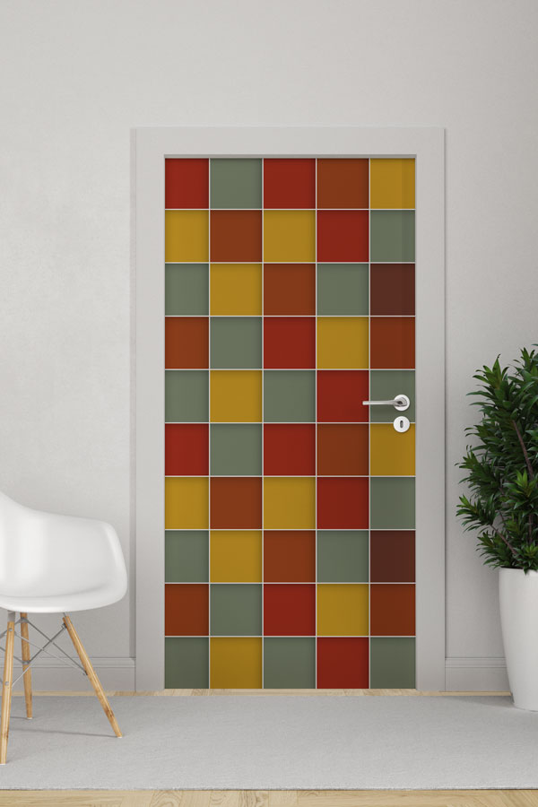 Kare Mozaik Desenli Kapı Giydirme 8642