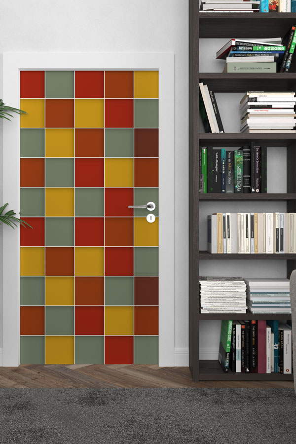 Kare Mozaik Desenli Kapı Giydirme 8642