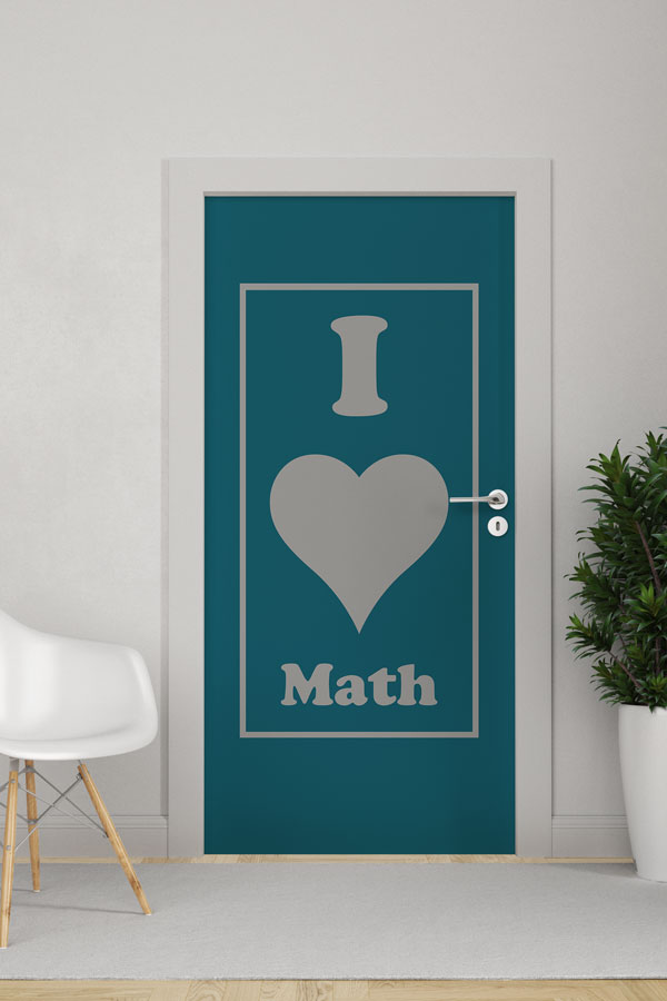 "I Love Math" Temalı Matematik Sınıfı Kapı Giydirme 8573